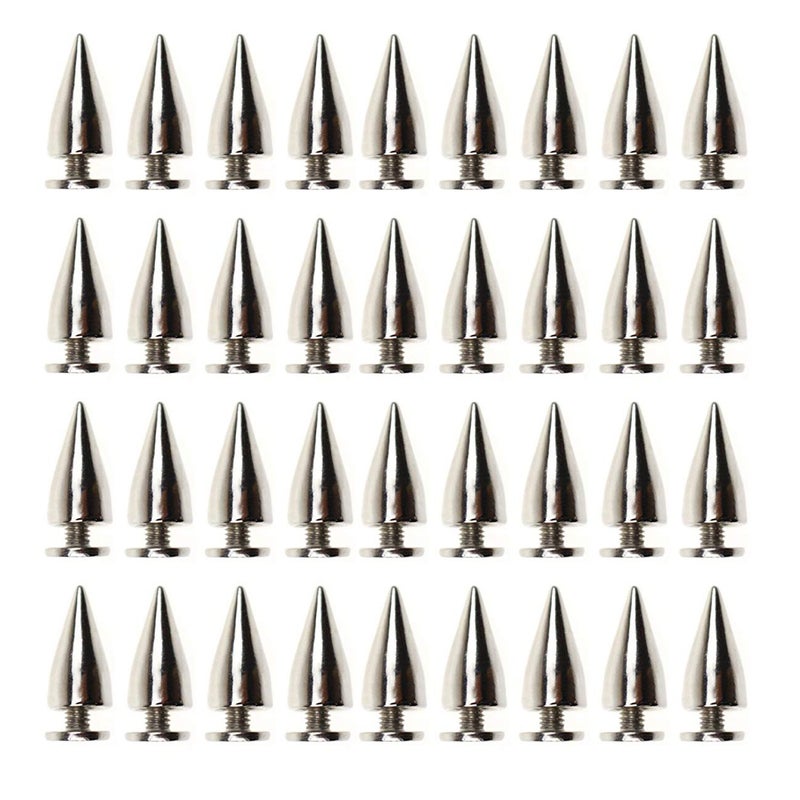 DYWISHKEY 100pcs 15mm Bullet Cone Spike and Stud Metal Screw Back for DIY Leather-Craft - Image 1