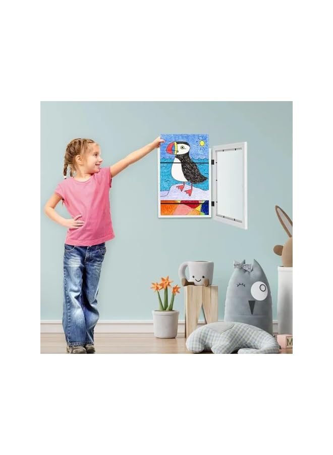 The Bros 3 Pack wall art Frames with glass, 8.5x11 inches frame A4 frame Front Opening Artwork Frames for home wall decor Art, Holds 50 Pcs - Photography Display, kids art frame & Storage.Picture display - Image 2