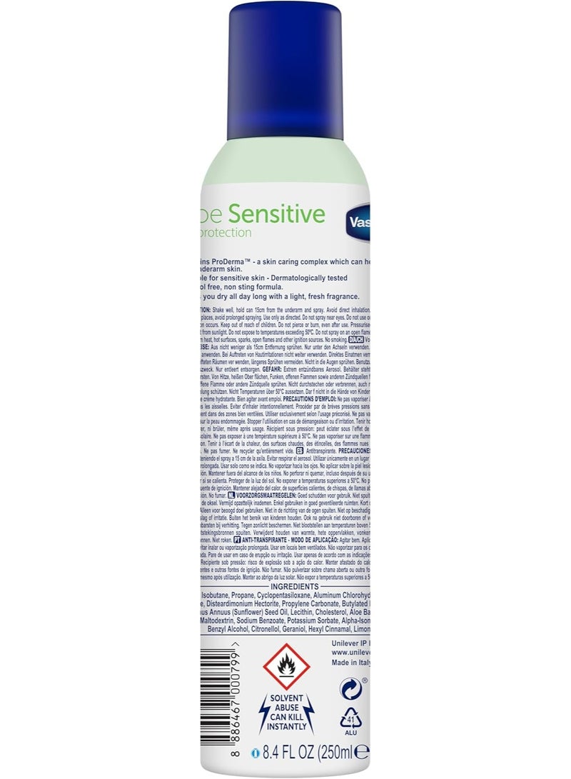 فازلين مزيل عرق مضاد للتعرق برائحة الصبار للبشرة الحساسة، بخاخ، 250 مل - Image 2