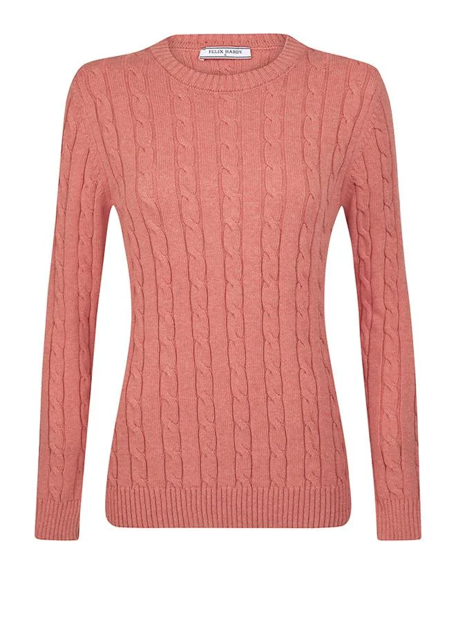 V-Neck Cable Knit Pullover