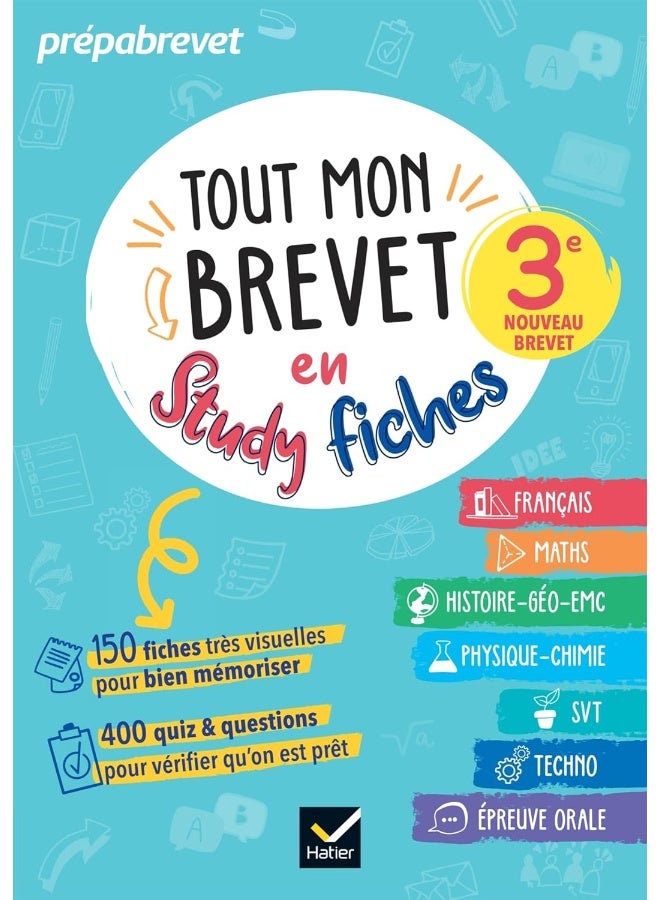 Tout mon brevet 2025 en studyfiches - 3e (toutes l: fiches visuelles & quiz pour réviser son brevet fa  - Image 1
