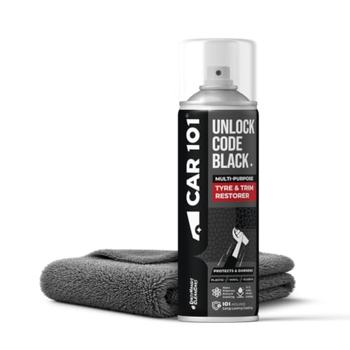 CAR101 Tyre & Trim Restorer | 250ml - Pack of 1| Multi-Purpose Protectant for Plastic, Vinyl & Rubber | Nano Polymers | Revives Faded Exterior Trim & Bumpers | Restores Shine & Prevents Fading - Image 1