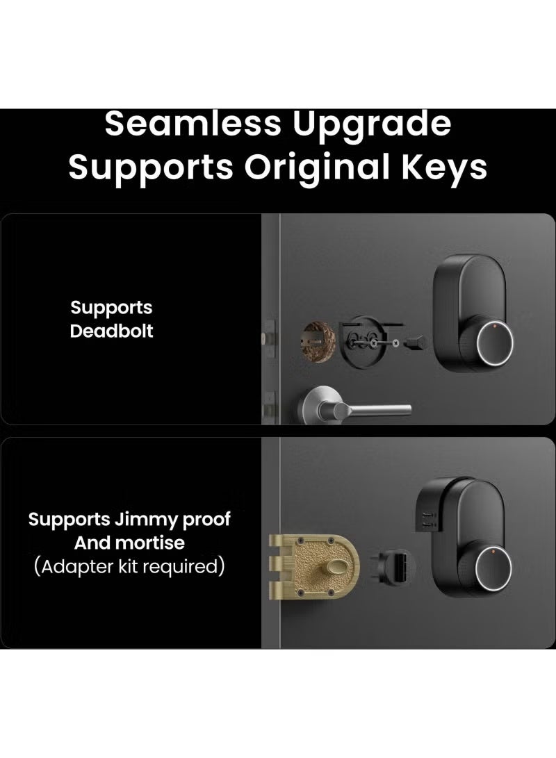 SwitchBot Lock Ultra Smart Door Lock, Fingerprint, NFC, Passcode, Bluetooth & Wi-Fi Hub, Keyless Entry for Home & Office, Easy Installation, Works with Alexa, Google & Apple Home - Image 2