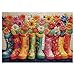 Larkipuzz Colorful Flower Boots Puzzles for Adults 1000 Pieces Aesthetic Wildflower Quilt Jigsaw Puzzle Vintage Difficult Art Puzzles - Image 4