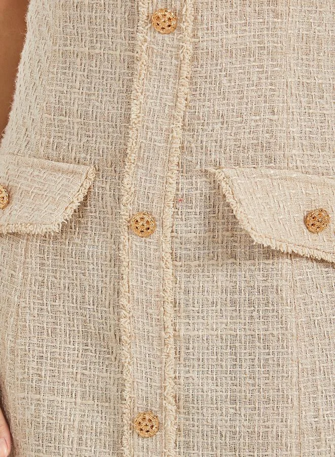 Styli Tweed Halter Midi Dress