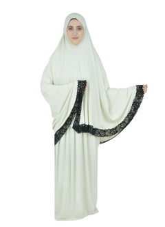 DAMAS COLLECTION Two Piece Islamic prayer dress women with Lace - Prayer Clothes for Women - Prayer Abaya For women - Jilbab 2 piece, Umrah essentials for women - Prayer set  - Image 1