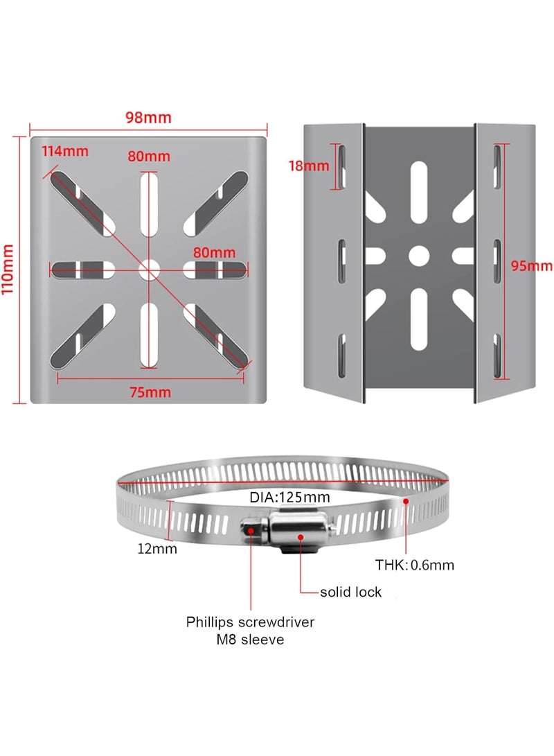 Arabest Universal Vertical Pole Mount for Security Camera, Stainless Steel Mounting Corner Bracket with 3 Loop Pipe Clamps, Solid Metal Mounting Corner Bracket for Cameras LED Wall, Solar Panels - Image 3