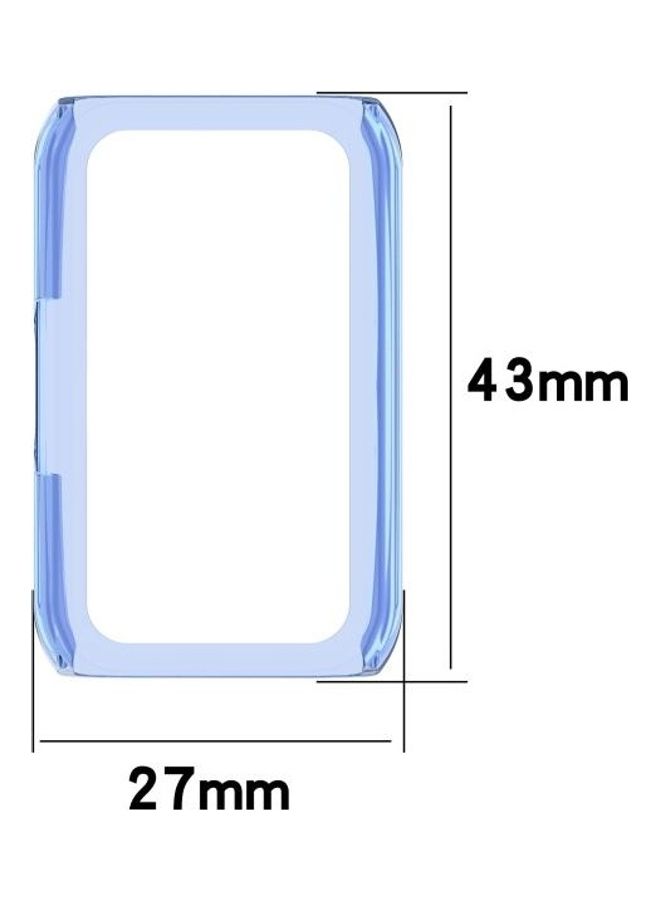 NIBEMINENT Half Coverage PC Protective Case For Huawei Honor Band 6 Transparent Blue - Image 4