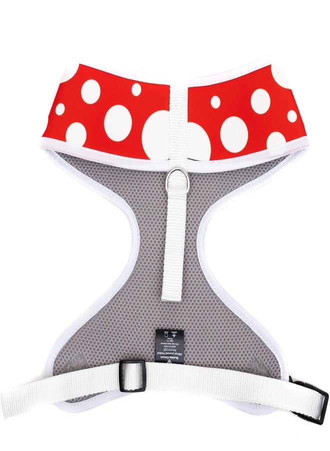 Buckle Down Disney Pet Harness, Dog Collar Plastic Buckle, Minnie Mouse Face and Polka Dots Red White - Image 2
