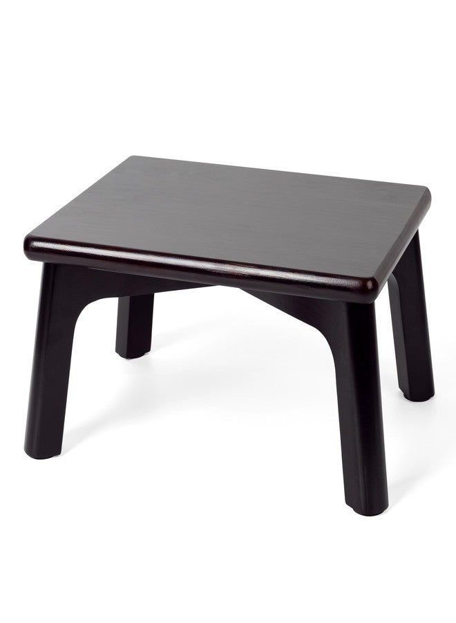 Sunlit One Step Stool, Heavy Duty Bathtub Stool up to 550 lbs, Non-Slip Wood Foot Stool, Wooden Step Stool for Adults, Dark Walnut Bed Step Stools for High Bed, Kitchen Bathroom Bedroom - Image 1