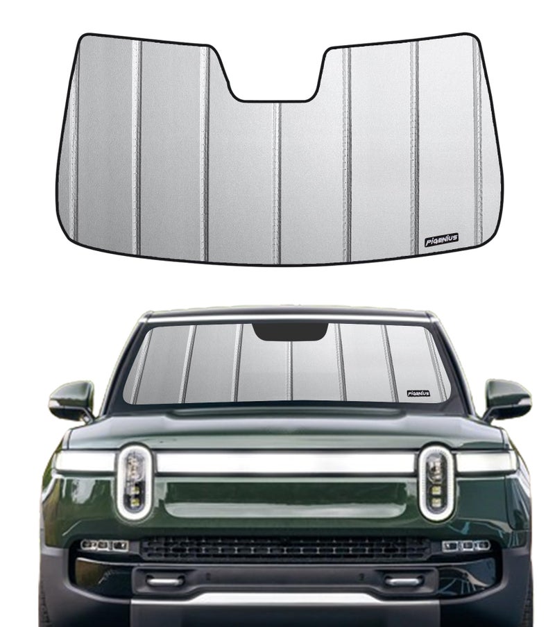 Pigenius Windshield Sunshade for Rivian R1SR1T 20222024 Custom Front Window Shade Safeguard