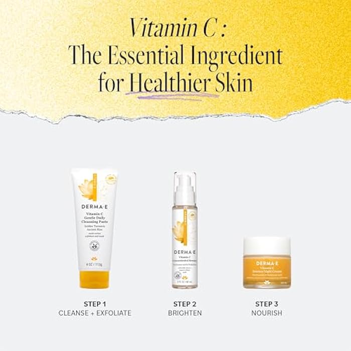 derma-e Derma E Vitamin C Gentle Daily Cleansing Paste, 4.0 Oz, Vitamin C Face Mask or Facial Wash with Turmeric, Brightening and Clarifying Facial Mask and Scrub - Image 4