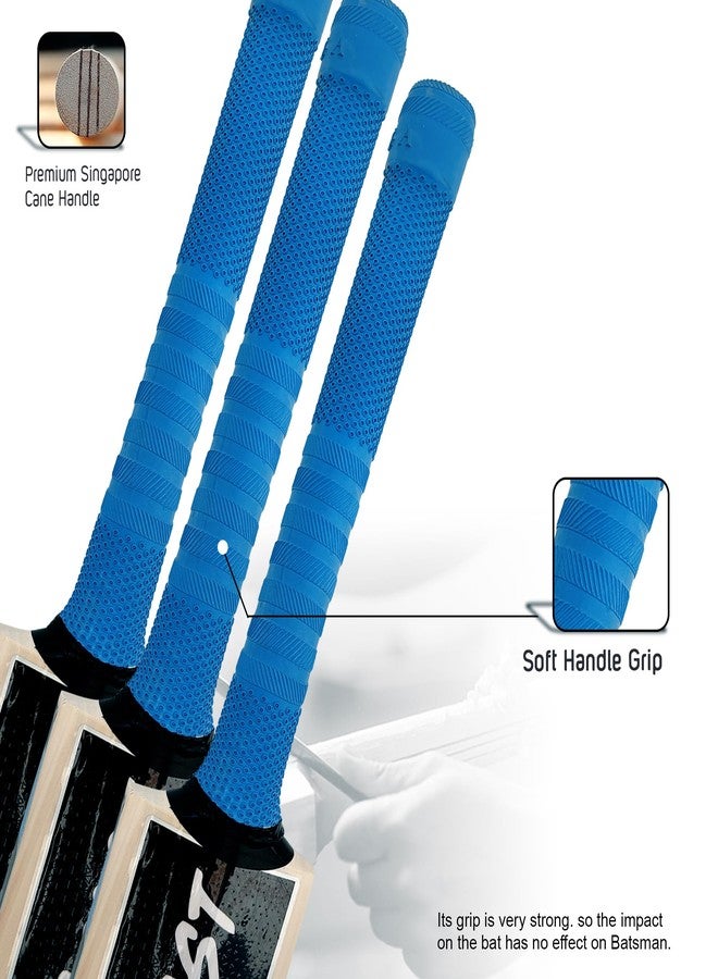 Fervor Spel FS Beast Blue Kashmir Willow Cricket Bat -Size SH | Professional Bat for Leather Ball | Shock Absorption Singapore Cane Handle | Cover Included - Image 3