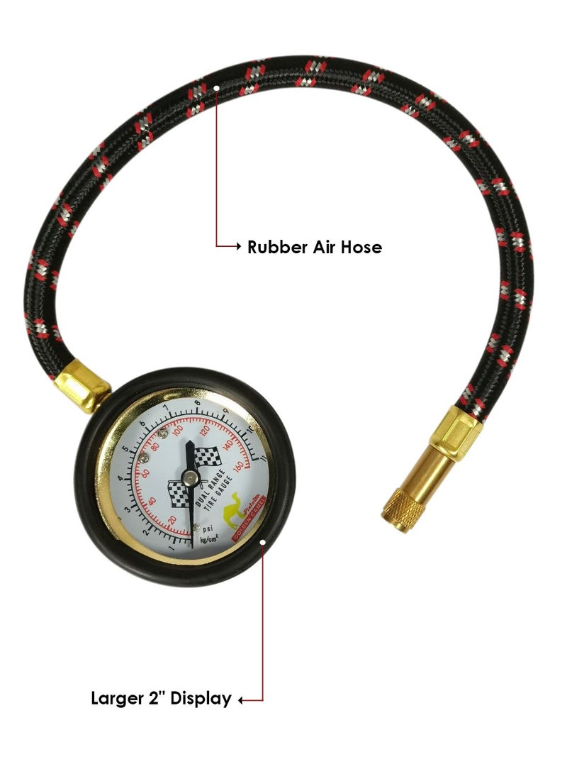 Generic Premium Heavy Duty Tire Air Pressure Gauge with Flexible Hose Air Pump for Tester  - Image 2