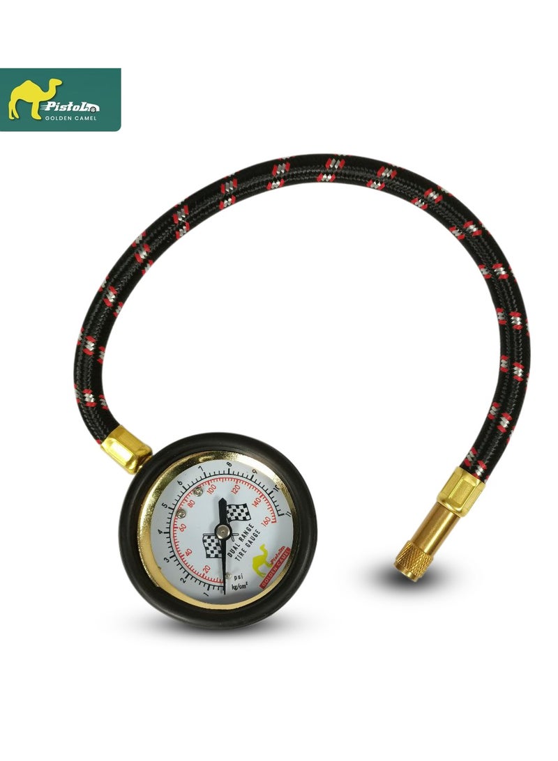 Generic Premium Heavy Duty Tire Air Pressure Gauge with Flexible Hose Air Pump for Tester  - Image 1