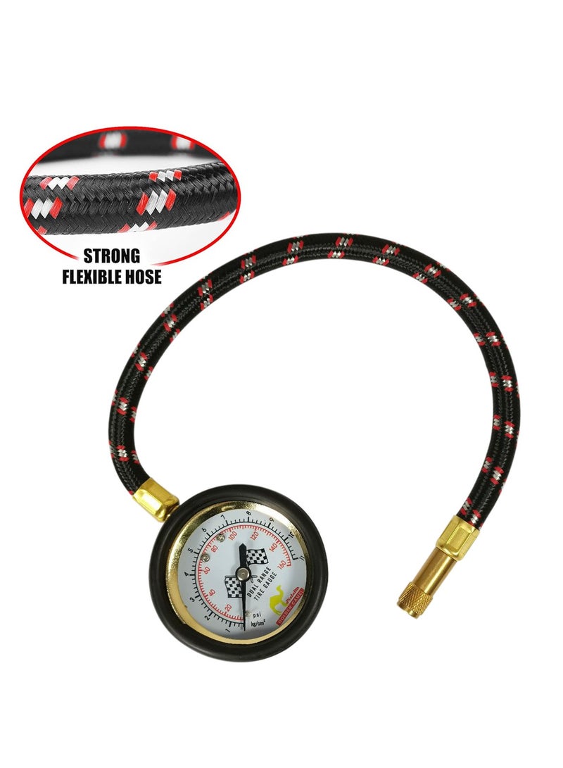 Generic Premium Heavy Duty Tire Air Pressure Gauge with Flexible Hose Air Pump for Tester  - Image 3