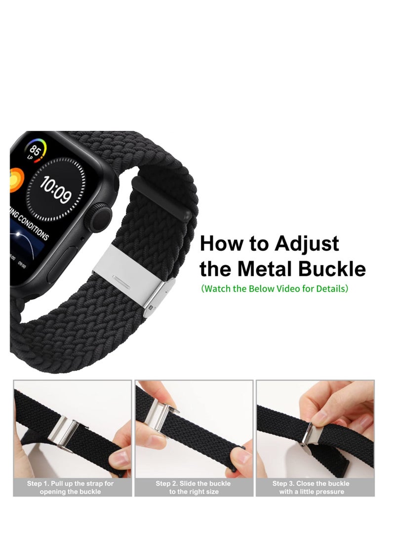 Generic - Adjustable Braided Solo Loop Sport Band for iWatch Ultra Compatible with Apple Watch Bands 49/42/44/45mm Women Men - Image 1