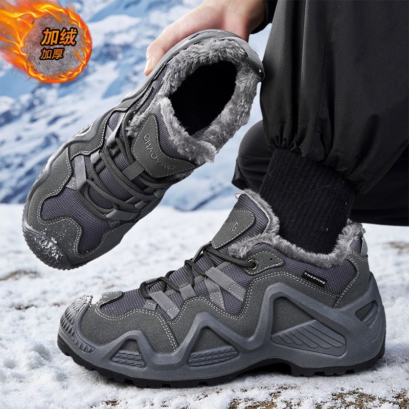 Men'S Shoes Winter 2025 New Men'S Outdoor Sports Fleece-Lined Retro Workwear Casual Shoes Large Size Hiking Shoes - Image 5