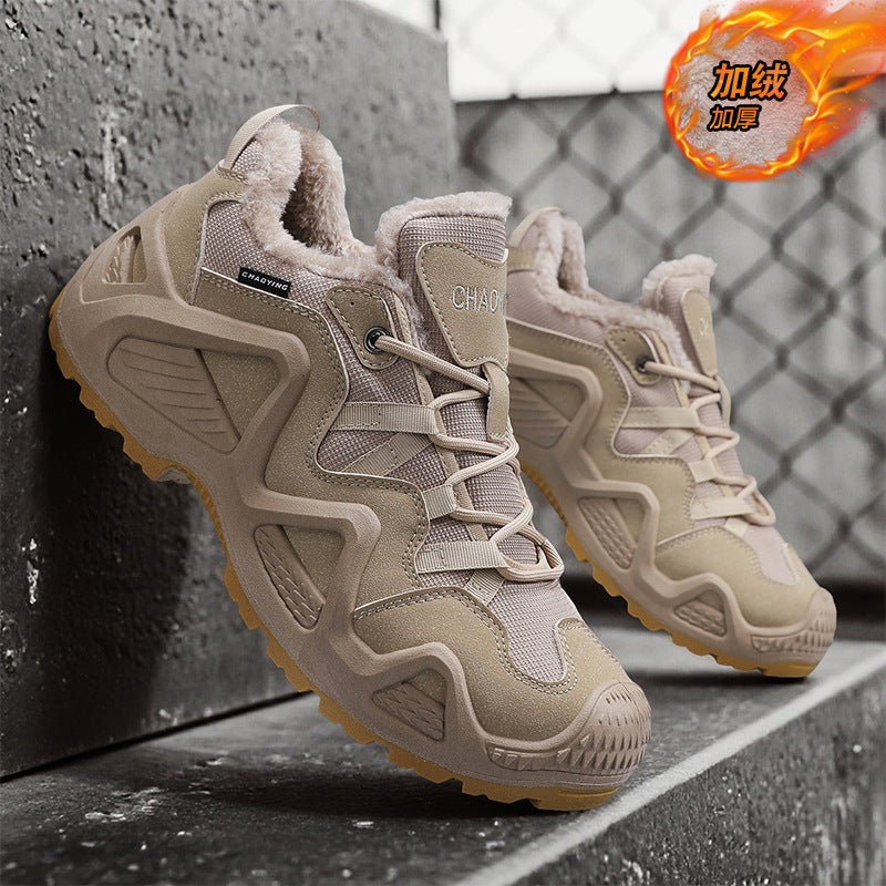 Men'S Shoes Winter 2025 New Men'S Outdoor Sports Fleece-Lined Retro Workwear Casual Shoes Large Size Hiking Shoes - Image 4