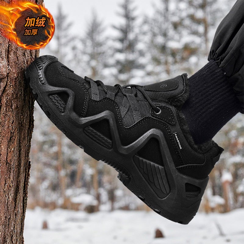 Men'S Shoes Winter 2025 New Men'S Outdoor Sports Fleece-Lined Retro Workwear Casual Shoes Large Size Hiking Shoes - Image 3