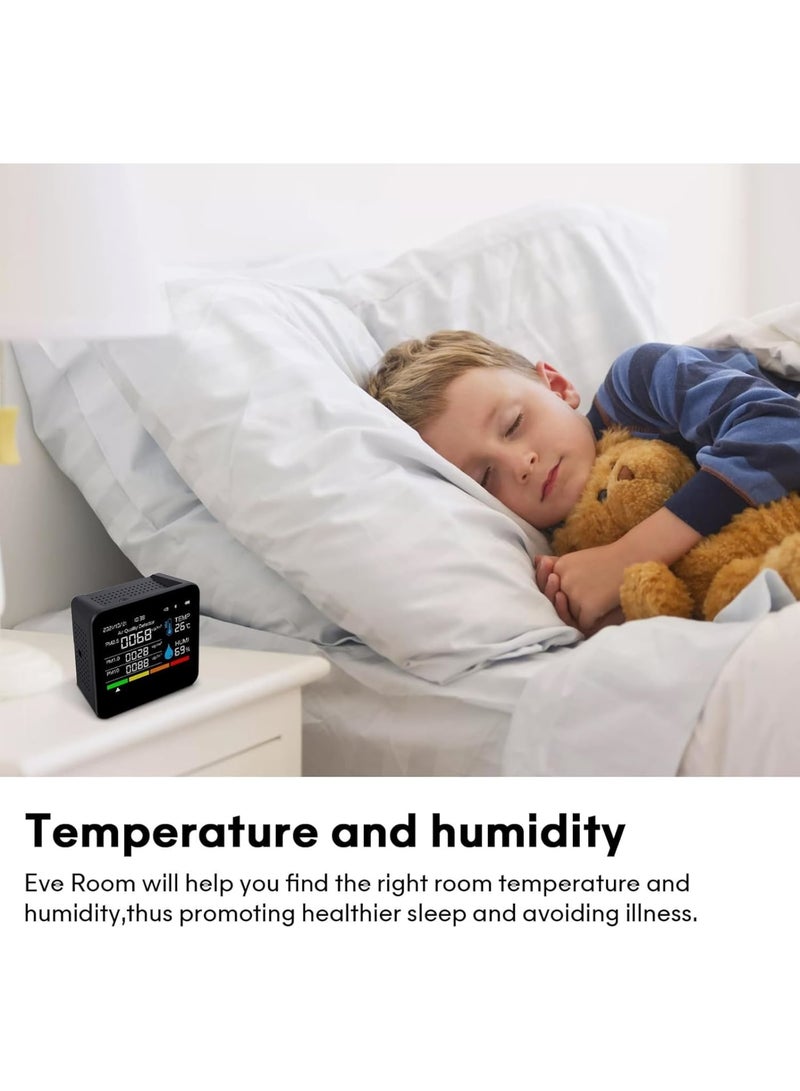 SOLARAE 9-in-1 Indoor Air Quality Monitor, PM2.5/PM10/CO2/Temperature/Formaldehyde Detector/Humidity TVOC/Time Display Air Quality Tester, for Home, Office, School - Image 2