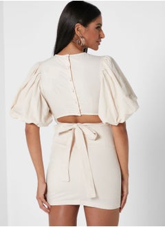 GHOSPELL Puff Sleeve Bodycon Dress  - Image 2
