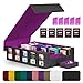 Kabinka Trading Card Storage Box with Commander Display 5Row Deck Case with Removable Lid 3900 Card Deck Box for MTG TCG Sports Card 5 Top Loaders 5 Stoppers 48 Dividers1 Dice Tray Black Purple - Image 3