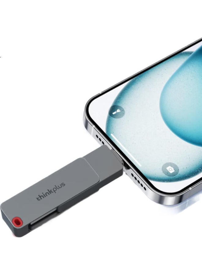 thinkplus فلاش درايف ثينك بلس لينوفو 256 جيجابايت نوع-C Usb3.2 ذو واجهتين، متوافق مع الهواتف وأجهزة الكمبيوتر، سعة كبيرة، فلاش درايف مكتبي وتجاري، سلسلة Tpu301 - Image 2