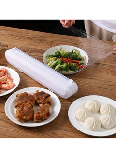 Spaceshoop Plastic Wrap Dispenser with Cutter Aluminum Foil Dispenser Refillable Wrap Dispenser Plastic Food Wrap Dispenser Cling Film Dispenser with Cutter  - Image 3