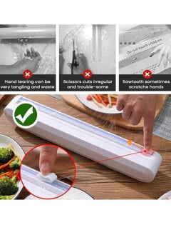 Spaceshoop Plastic Wrap Dispenser with Cutter Aluminum Foil Dispenser Refillable Wrap Dispenser Plastic Food Wrap Dispenser Cling Film Dispenser with Cutter  - Image 4