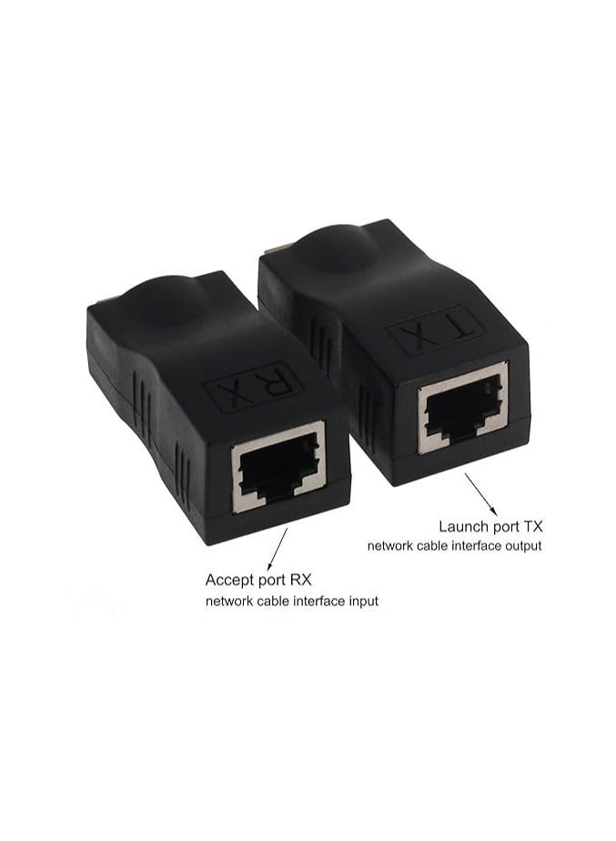 HDMI to RJ45 Extender, HDMI Converter Repeater, 2 Pack HDMI Extender Transmitter and Receiver Network RJ45 Over Ethernet LAN Cat 5e / 6 / 6e, Support HDTV 1080P 3D - Image 2