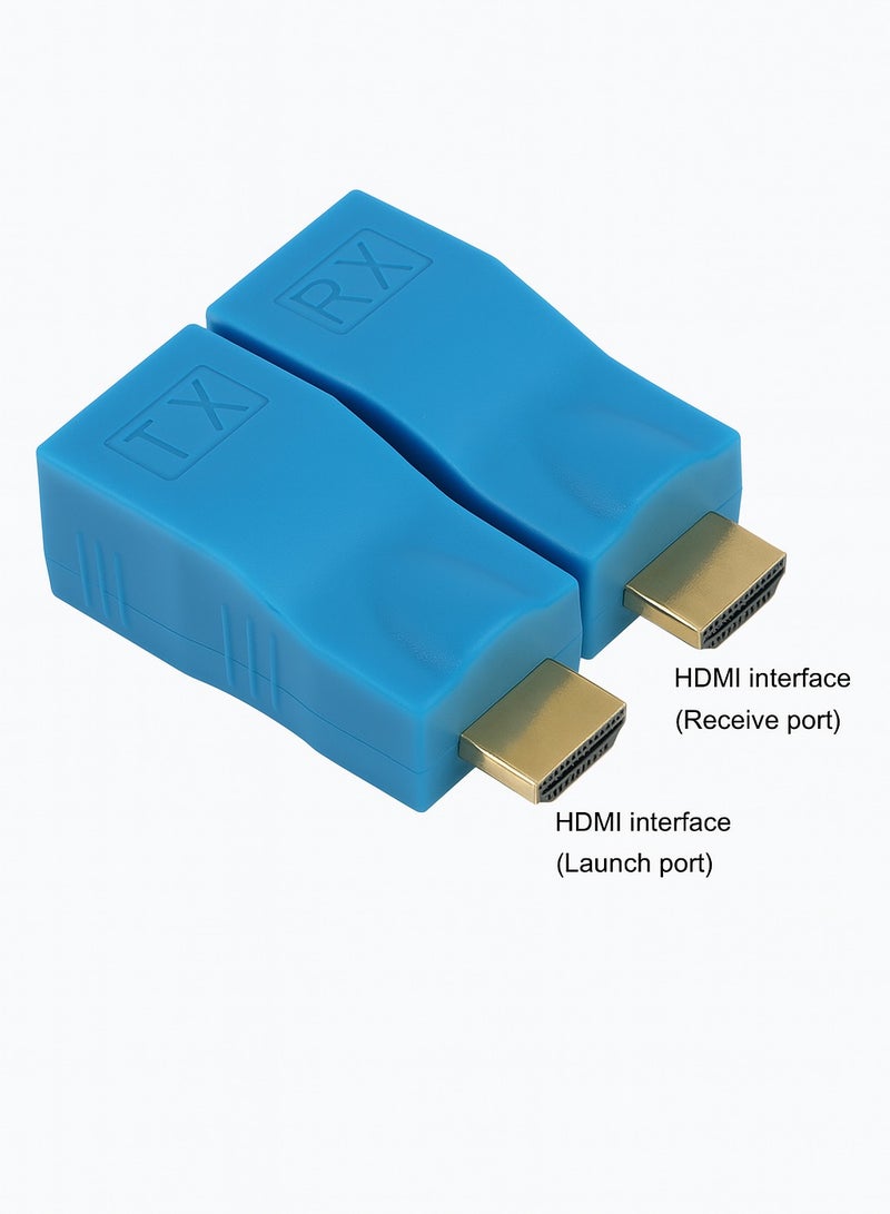 HDMI to RJ45 Extender, HDMI Converter Repeater, 2 Pack HDMI Extender Transmitter and Receiver Network RJ45 Over Ethernet LAN Cat 5e / 6 / 6e, Support HDTV 1080P 3D - Image 1