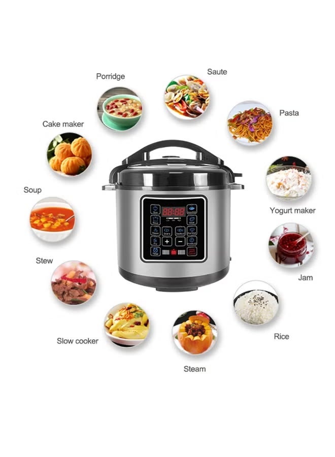 ELTRAZONE 12.5L Electric Pressure Cooker 10-in-1 Multi-Function Digital Pressure Cooker with LED Display, Large Capacity, Energy Saving Technology, Fast Cooking & Easy Family Meal Preparation - Image 2