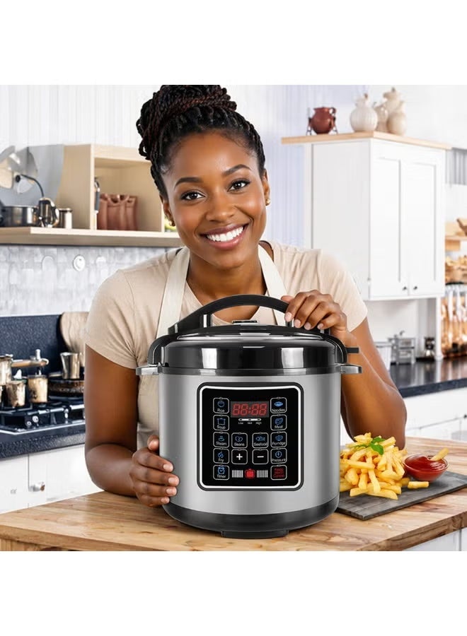 ELTRAZONE 12.5L Electric Pressure Cooker 10-in-1 Multi-Function Digital Pressure Cooker with LED Display, Large Capacity, Energy Saving Technology, Fast Cooking & Easy Family Meal Preparation - Image 3