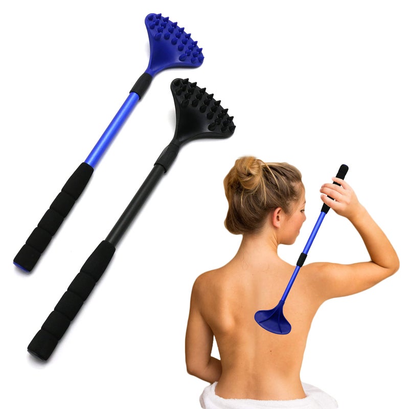 EASACE 2 Pack Back Scratcher for Women Men Extendable with Strong ABS Massage Head 21inch Body Scratcher for Adults Pets Compact Retractable