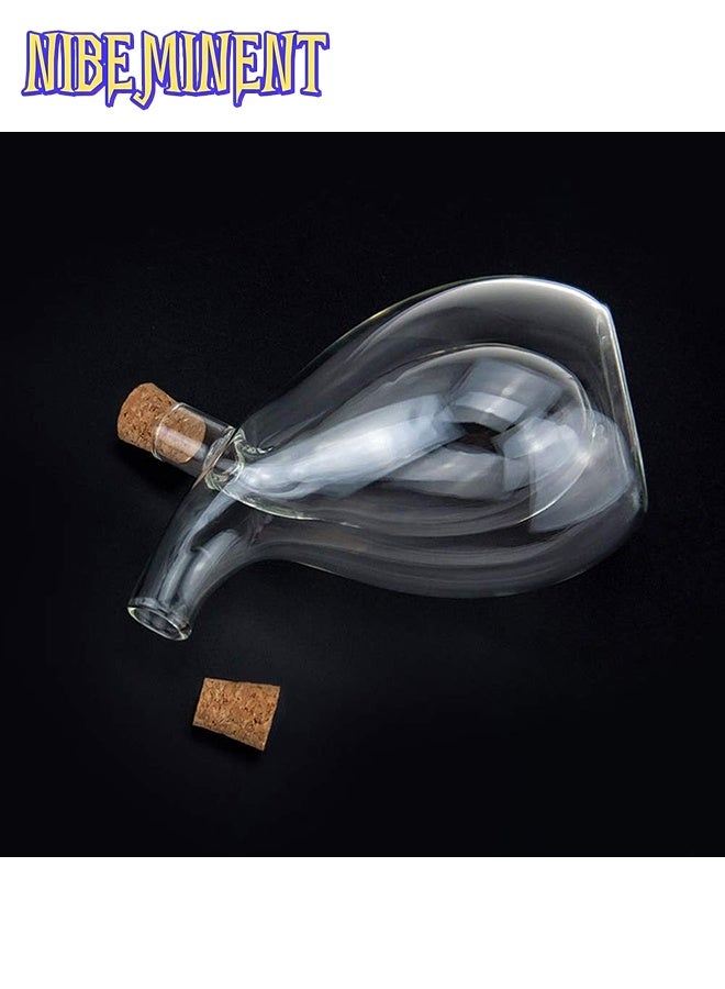 NIBEMINENT Oil and Vinegar Dispenser, 2 in 1 Glass Olive Oil and Vinegar Cruet Dispenser Bottle, Olive Soy Sauce Dispenser Double Pourer Spout, Kitchen Cooking Container(Classic) - Image 2