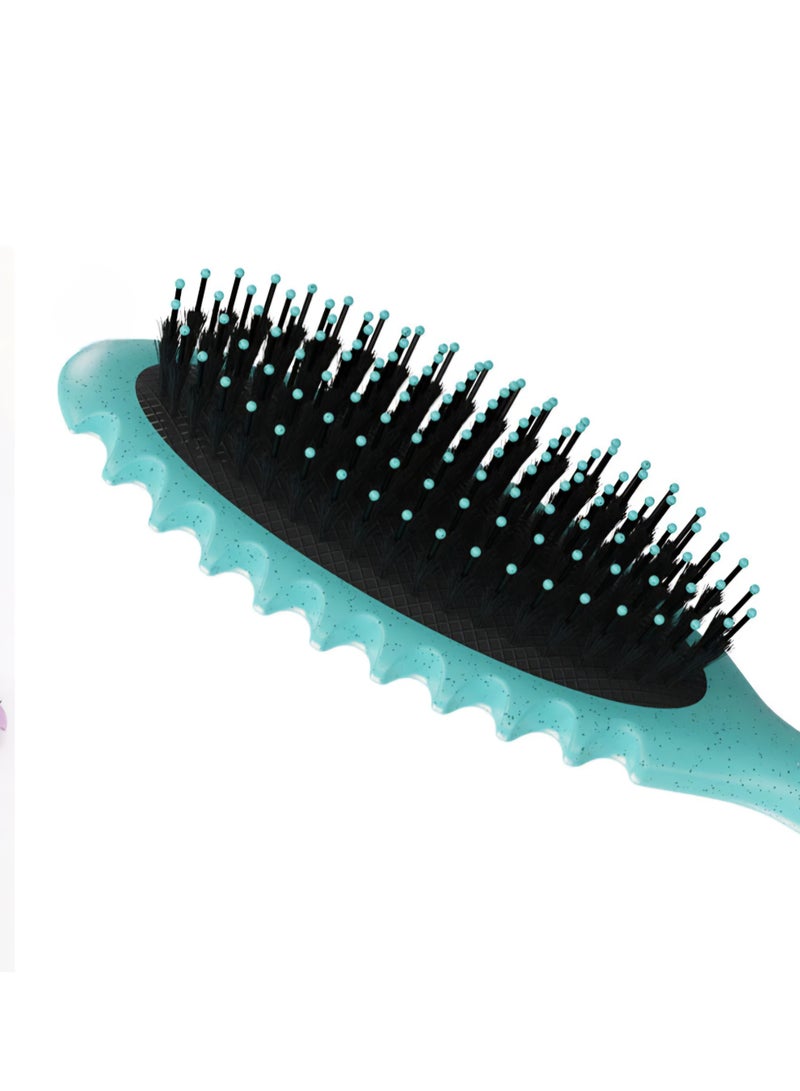 Curly Hair Styling Brush with Sectioning Comb – Curl Defining & Detangling Brush / Blue - Image 5