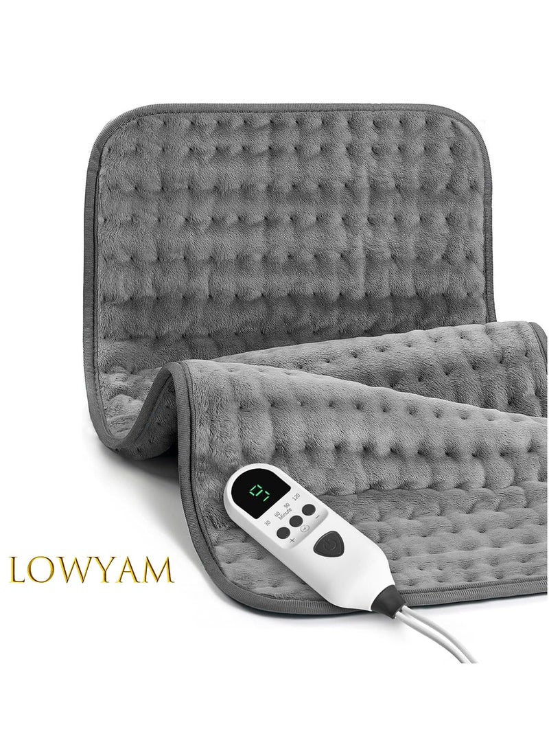 Lowyam Heating pad for Back, Neck, Shoulder, Cramps and Leg Pain Relief,Heating Pad for Back Machine Washable,Moist Dry Heat Options，9 Heat Settings & 4 Timers Auto-off, Machine Washable，Women Men Her Him 12''*24'' - Image 1