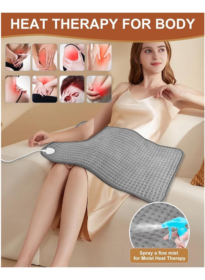 Lowyam Heating pad for Back, Neck, Shoulder, Cramps and Leg Pain Relief,Heating Pad for Back Machine Washable,Moist Dry Heat Options，9 Heat Settings & 4 Timers Auto-off, Machine Washable，Women Men Her Him 12''*24'' - Image 2