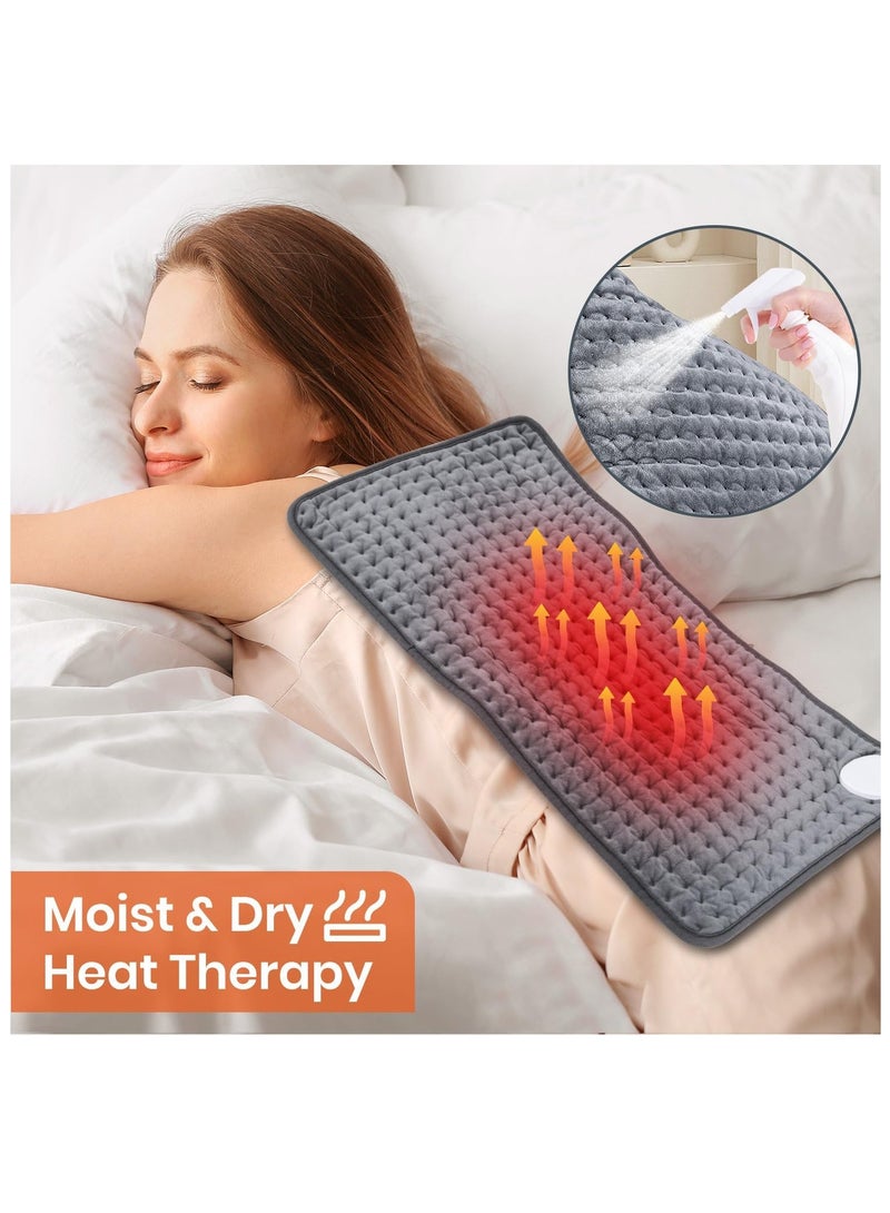 Lowyam Heating pad for Back, Neck, Shoulder, Cramps and Leg Pain Relief,Heating Pad for Back Machine Washable,Moist Dry Heat Options，9 Heat Settings & 4 Timers Auto-off, Machine Washable，Women Men Her Him 12''*24'' - Image 5