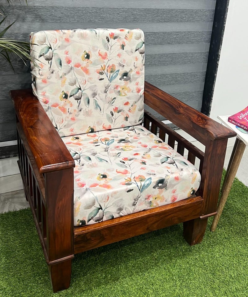 AMAZE ATTIRES Stretchable/Spandex Printed Sofa Slip Cover, Pack of 10 Sofa seat Covers can use for livingroom, Couch, Wooden Sofas & Offices (Orange Floral) - Image 1