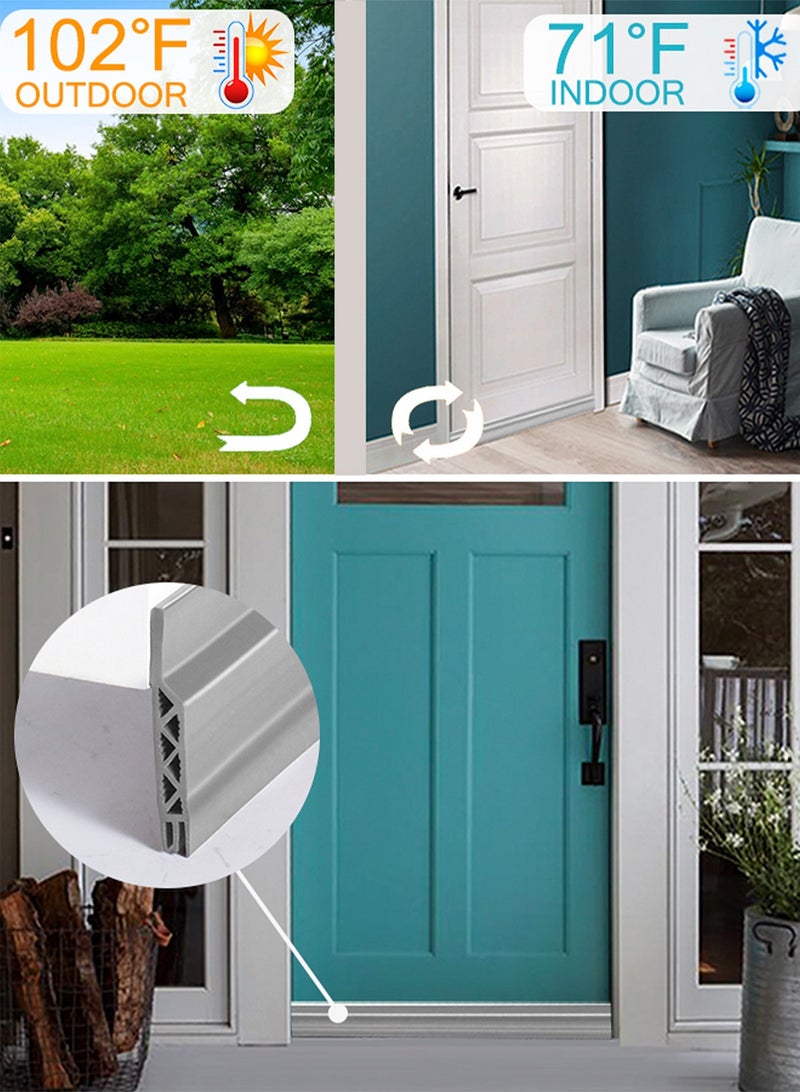 HomarKet 2 Pack Under Door Draft Stopper, 39" L Weather Stripping Door Seal, Bottom of Door Sweep for Exterior & Interior Doors, Garage Window Blocker Noise Dust Insulation Draft Guard, Grey - Image 3