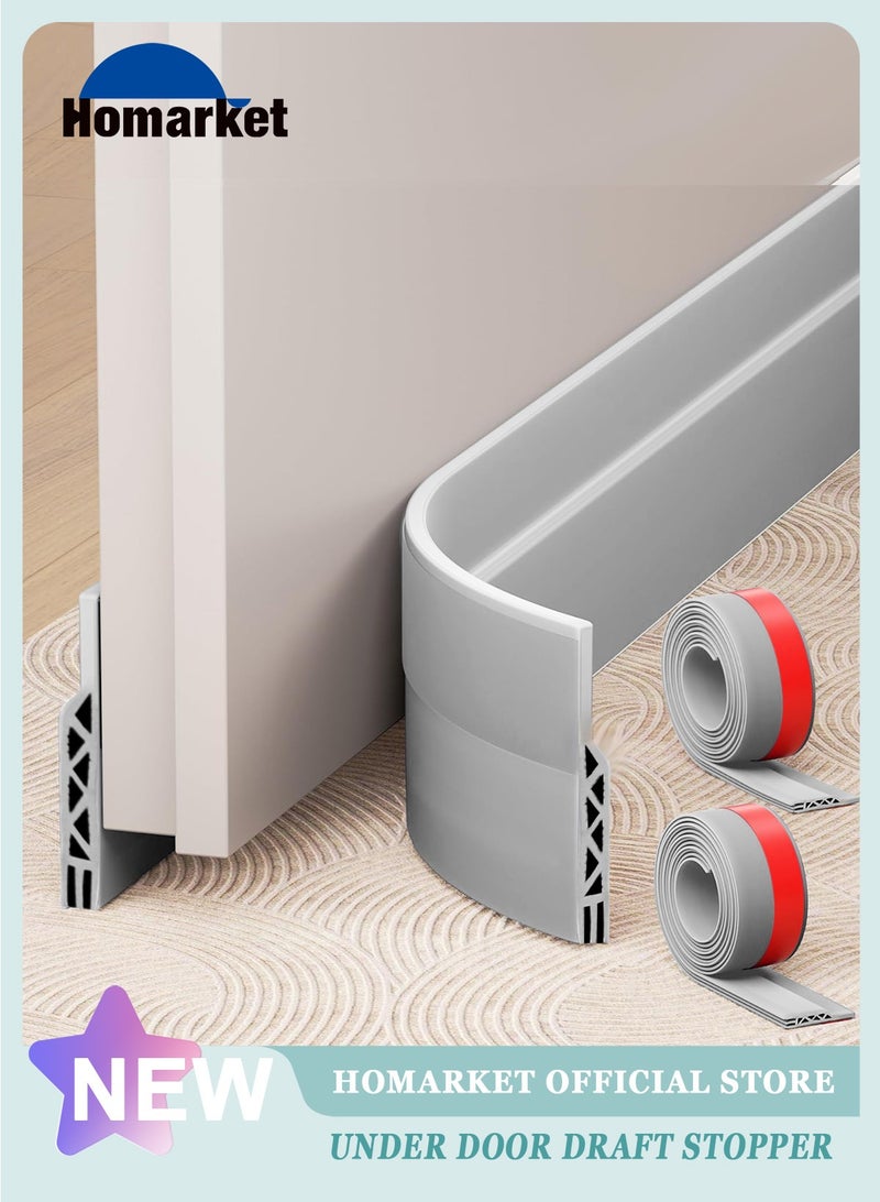 HomarKet 2 Pack Under Door Draft Stopper, 39" L Weather Stripping Door Seal, Bottom of Door Sweep for Exterior & Interior Doors, Garage Window Blocker Noise Dust Insulation Draft Guard, Grey - Image 1