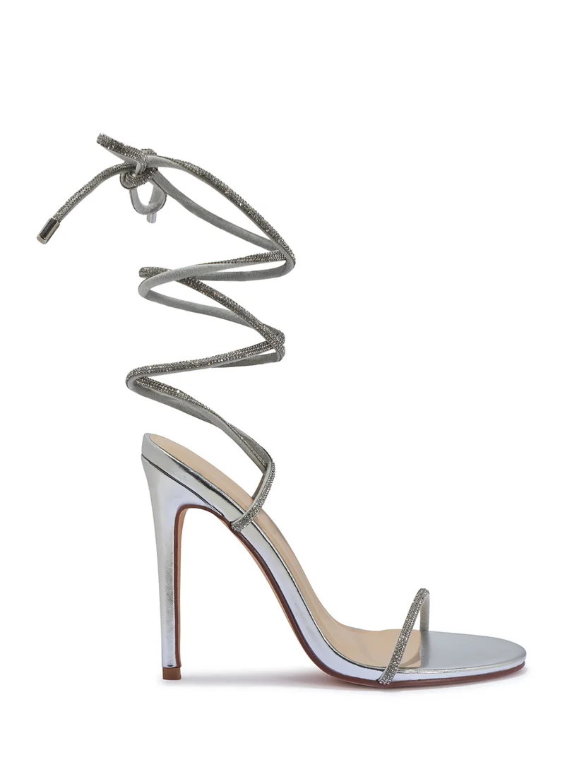 ترافل من نمشي High Heel Diamante Tie Around Stiletto Sandal