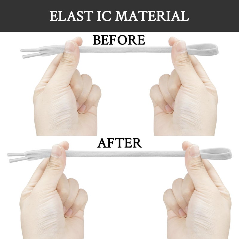 Endoto Elastic Shoe Laces for Converse High Top and Low Top Flat Stretchy Bungee Replacement Shoelaces(Color:White,Size:54Inch) - Image 4