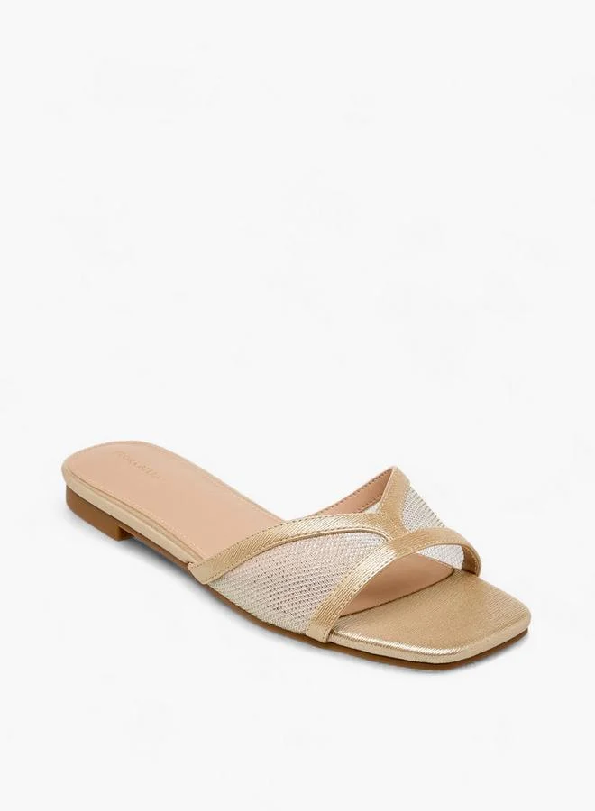 Flora Bella By Shoexpress Flora Bella Women Mesh Panel Slide Sandals