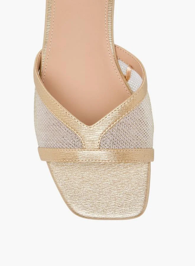 Flora Bella By Shoexpress GOLD Flora Bella Women Mesh Panel Slide Sandals for Women | Best Price UAE