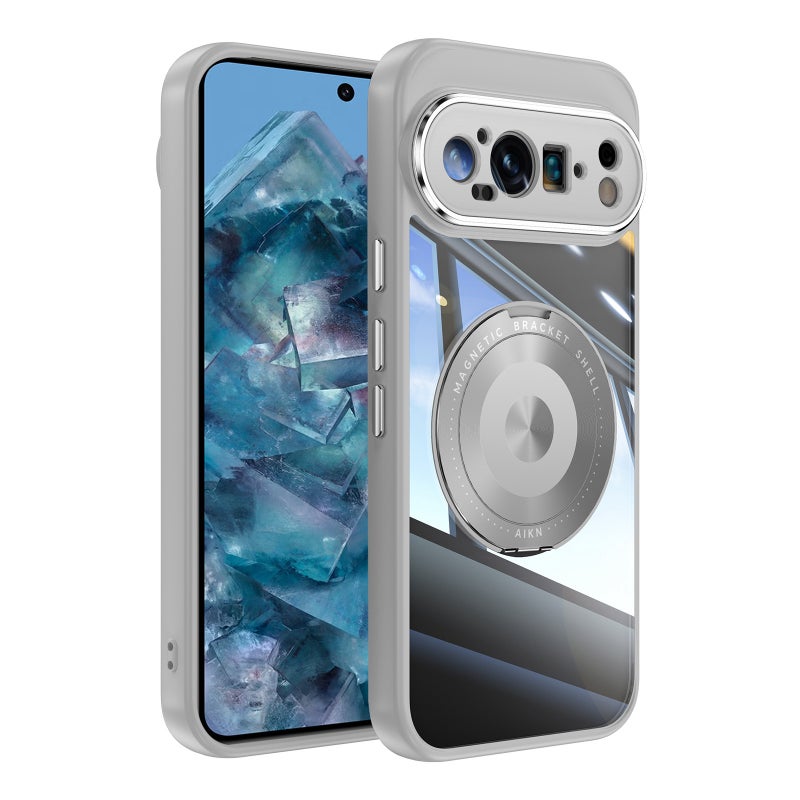 HuHa Protective Cover For Google Pixel 9 Pro XL 360 Holder Magsafe Acrylic Hybrid TPU Phone Case(Grey) - Image 1