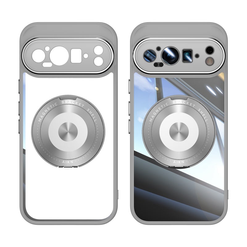 HuHa Protective Cover For Google Pixel 9 Pro XL 360 Holder Magsafe Acrylic Hybrid TPU Phone Case(Grey) - Image 2