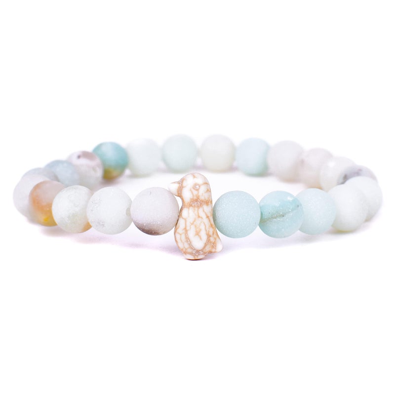 Fahlo Penguin Tracking Bracelet â€“ Track a Real Penguinâ€™s Journey â€“ Supports Wildlife Conservation â€“ Elastic, One Size Fits Most â€“ on Interactive Mobile App Map â€“ Unisex Conservation Gift (Sky Stone) - Image 1